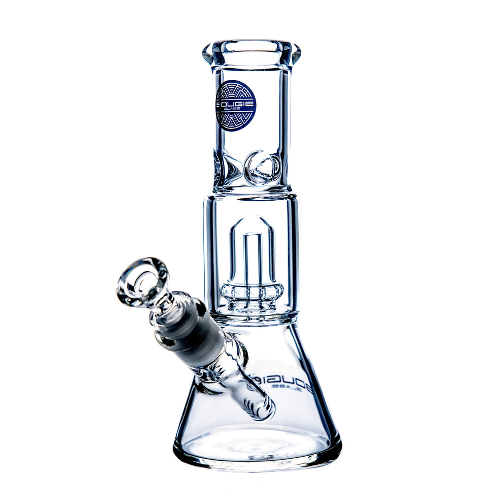 BOUGIE GLASS MINI CLEAR WATERPIPE W PERCULATOR 18Y03