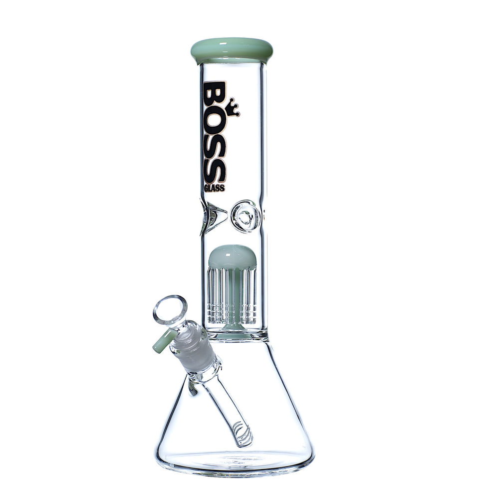 BOSS GLASS W PERCULATOR 12'' WATERPIPE BEAKER BOTTOM N026